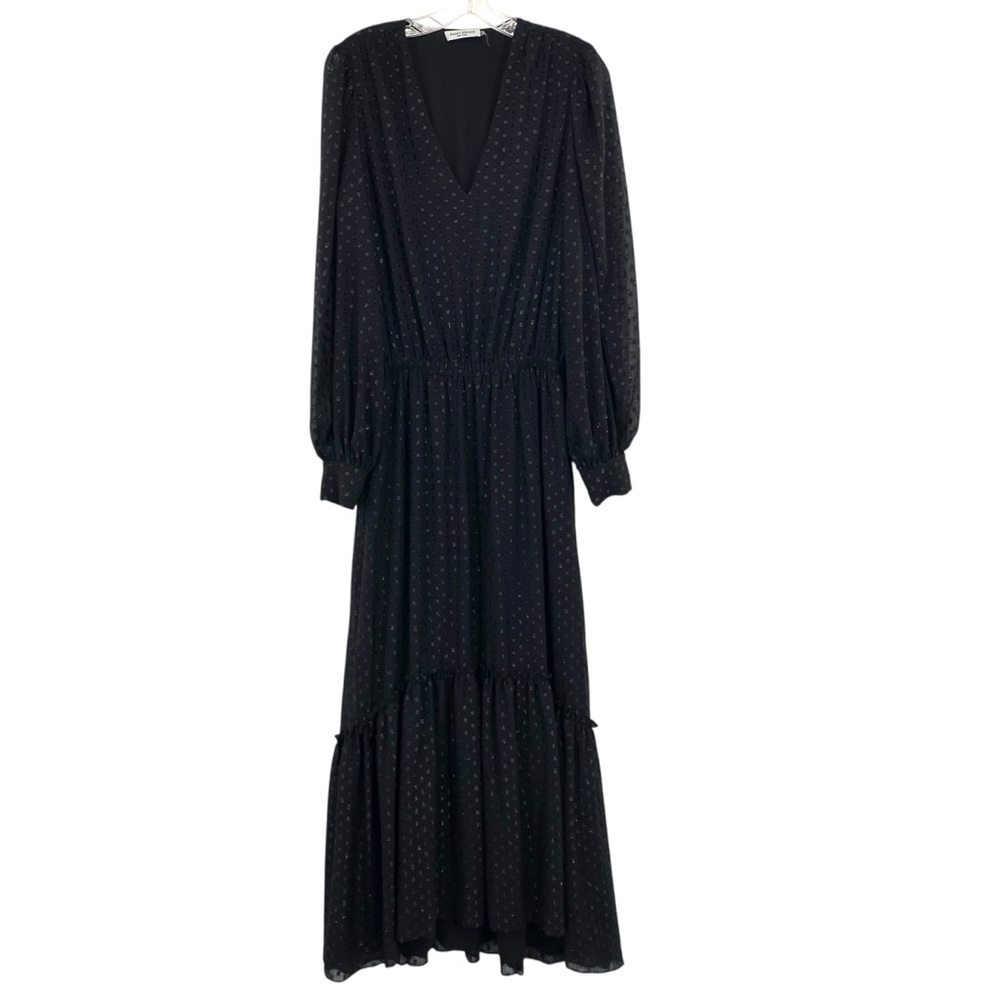 Ramy Brook Rora Clip Dot Metallic Black Maxi Dress - Picture 3 of 16